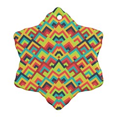 Trendy Chic Modern Chevron Pattern Snowflake Ornament (2-side) by GardenOfOphir