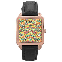 Trendy Chic Modern Chevron Pattern Rose Gold Watches by GardenOfOphir