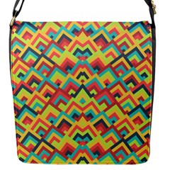 Trendy Chic Modern Chevron Pattern Flap Messenger Bag (s) by GardenOfOphir