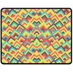 Trendy Chic Modern Chevron Pattern Double Sided Fleece Blanket (medium)  by GardenOfOphir