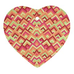 Trendy Chic Modern Chevron Pattern Heart Ornament (2 Sides) by GardenOfOphir