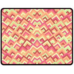 Trendy Chic Modern Chevron Pattern Fleece Blanket (medium)  by GardenOfOphir