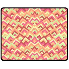 Trendy Chic Modern Chevron Pattern Double Sided Fleece Blanket (medium)  by GardenOfOphir