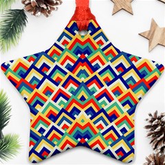 Trendy Chic Modern Chevron Pattern Ornament (star)  by GardenOfOphir