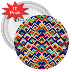 Trendy Chic Modern Chevron Pattern 3  Buttons (10 Pack) 