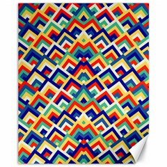 Trendy Chic Modern Chevron Pattern Canvas 11  X 14   by GardenOfOphir