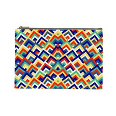 Trendy Chic Modern Chevron Pattern Cosmetic Bag (large)  by GardenOfOphir