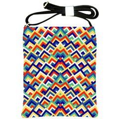 Trendy Chic Modern Chevron Pattern Shoulder Sling Bags by GardenOfOphir