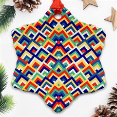 Trendy Chic Modern Chevron Pattern Ornament (snowflake) 