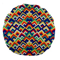 Trendy Chic Modern Chevron Pattern Large 18  Premium Round Cushions by GardenOfOphir