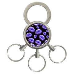 Sassy Purple Puckered Lips  3-ring Key Chains