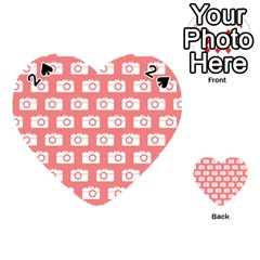 Modern Chic Vector Camera Illustration Pattern Playing Cards 54 (heart)  by GardenOfOphir