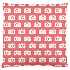 Modern Chic Vector Camera Illustration Pattern Large Cushion Cases (one Side)  by GardenOfOphir