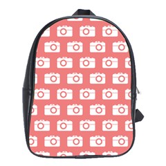 Modern Chic Vector Camera Illustration Pattern School Bags (xl)  by GardenOfOphir