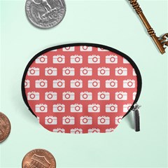 Modern Chic Vector Camera Illustration Pattern Accessory Pouches (small)  by GardenOfOphir