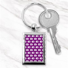 Modern Chic Vector Camera Illustration Pattern Key Chains (rectangle) 