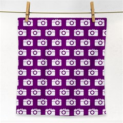 Modern Chic Vector Camera Illustration Pattern Face Towel by GardenOfOphir