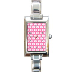 Pink Modern Chic Vector Camera Illustration Pattern Rectangle Italian Charm Watches