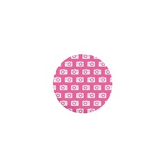 Pink Modern Chic Vector Camera Illustration Pattern 1  Mini Buttons by GardenOfOphir