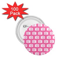 Pink Modern Chic Vector Camera Illustration Pattern 1 75  Buttons (100 Pack) 