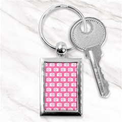 Pink Modern Chic Vector Camera Illustration Pattern Key Chains (rectangle) 