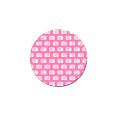 Pink Modern Chic Vector Camera Illustration Pattern Golf Ball Marker (4 Pack)