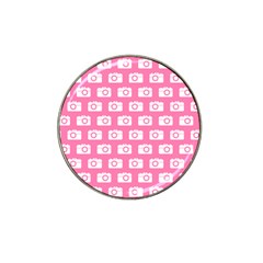 Pink Modern Chic Vector Camera Illustration Pattern Hat Clip Ball Marker by GardenOfOphir