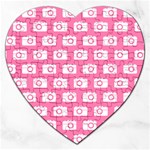 Pink Modern Chic Vector Camera Illustration Pattern Jigsaw Puzzle (Heart) Front