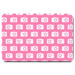 Pink Modern Chic Vector Camera Illustration Pattern Large Doormat  30 x20  Door Mat