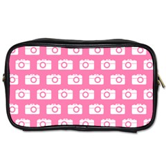 Pink Modern Chic Vector Camera Illustration Pattern Toiletries Bags