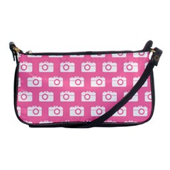 Pink Modern Chic Vector Camera Illustration Pattern Shoulder Clutch Bags