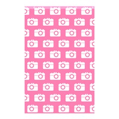 Pink Modern Chic Vector Camera Illustration Pattern Shower Curtain 48  X 72  (small)  by GardenOfOphir