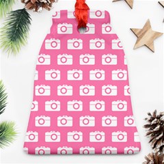 Pink Modern Chic Vector Camera Illustration Pattern Ornament (bell) 