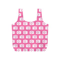 Pink Modern Chic Vector Camera Illustration Pattern Full Print Recycle Bags (s)  by GardenOfOphir