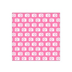 Pink Modern Chic Vector Camera Illustration Pattern Satin Bandana Scarf