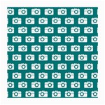 Modern Chic Vector Camera Illustration Pattern Medium Glasses Cloth (2-Side) Back