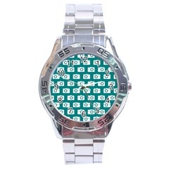 Modern Chic Vector Camera Illustration Pattern Stainless Steel Men s Watch