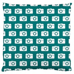 Modern Chic Vector Camera Illustration Pattern Large Cushion Cases (one Side)  by GardenOfOphir