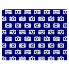 Modern Chic Vector Camera Illustration Pattern Cosmetic Bag (xxxl)  by GardenOfOphir