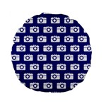 Modern Chic Vector Camera Illustration Pattern Standard 15  Premium Round Cushions Front