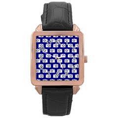 Modern Chic Vector Camera Illustration Pattern Rose Gold Watches by GardenOfOphir