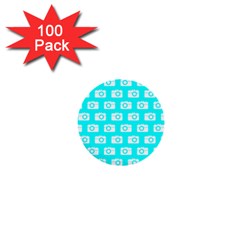 Modern Chic Vector Camera Illustration Pattern 1  Mini Buttons (100 Pack)  by GardenOfOphir