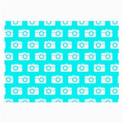 Modern Chic Vector Camera Illustration Pattern Large Glasses Cloth by GardenOfOphir