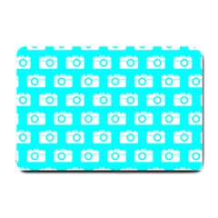 Modern Chic Vector Camera Illustration Pattern Small Doormat 