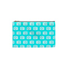 Modern Chic Vector Camera Illustration Pattern Cosmetic Bag (small)  by GardenOfOphir