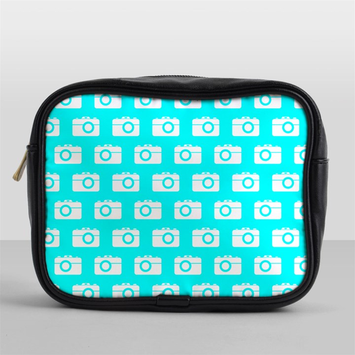 Modern Chic Vector Camera Illustration Pattern Mini Toiletries Bags