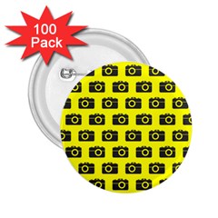 Modern Chic Vector Camera Illustration Pattern 2 25  Buttons (100 Pack) 