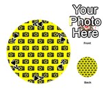 Modern Chic Vector Camera Illustration Pattern Playing Cards 54 (Round)  Front - SpadeA