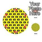 Modern Chic Vector Camera Illustration Pattern Playing Cards 54 (Round)  Front - Heart4