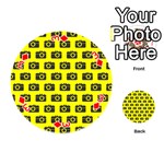 Modern Chic Vector Camera Illustration Pattern Playing Cards 54 (Round)  Front - Diamond3